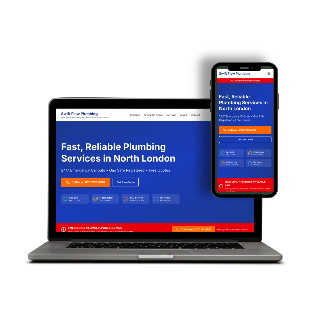 Plumbing website example 1 - Professional plumber website design